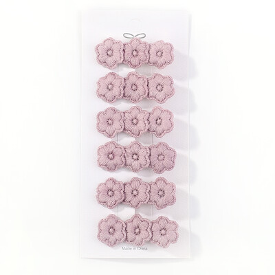 6 db/tétel Virághímzés Hajtűk Gyermek Virág Hajcsat Geometrikus Sweet Girls Hajkiegészítők Vintage Hajtűk Barrettes