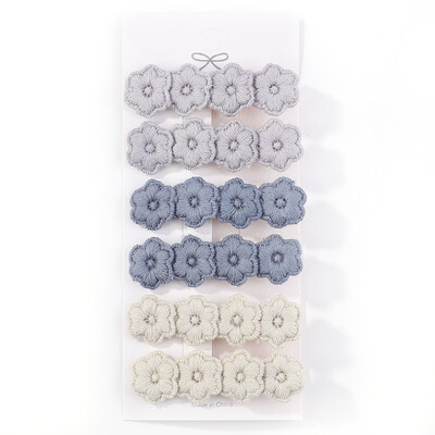 6 db/tétel Virághímzés Hajtűk Gyermek Virág Hajcsat Geometrikus Sweet Girls Hajkiegészítők Vintage Hajtűk Barrettes
