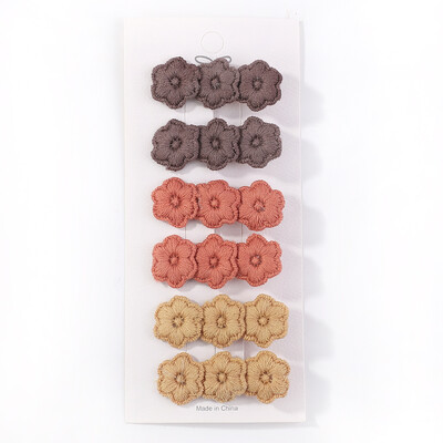 6 db/tétel Virághímzés Hajtűk Gyermek Virág Hajcsat Geometrikus Sweet Girls Hajkiegészítők Vintage Hajtűk Barrettes