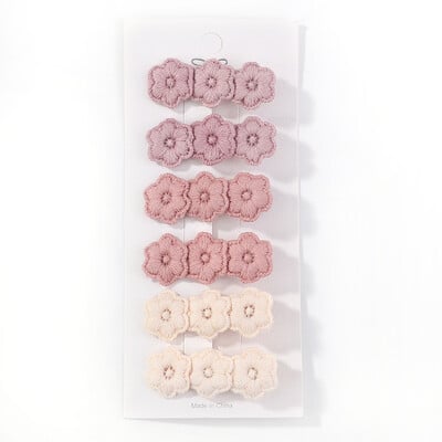 6 db/tétel Virághímzés Hajtűk Gyermek Virág Hajcsat Geometrikus Sweet Girls Hajkiegészítők Vintage Hajtűk Barrettes