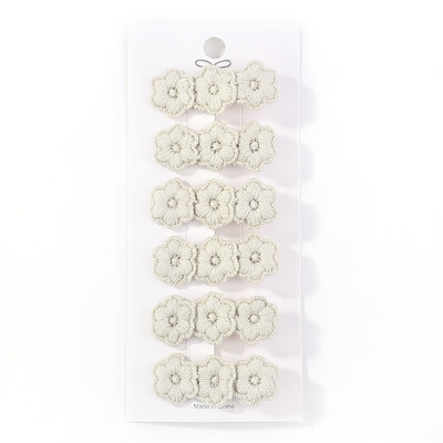 6 db/tétel Virághímzés Hajtűk Gyermek Virág Hajcsat Geometrikus Sweet Girls Hajkiegészítők Vintage Hajtűk Barrettes