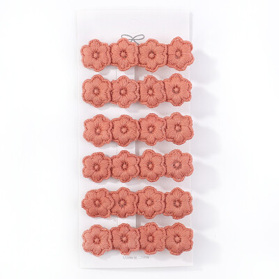 6 db/tétel Virághímzés Hajtűk Gyermek Virág Hajcsat Geometrikus Sweet Girls Hajkiegészítők Vintage Hajtűk Barrettes