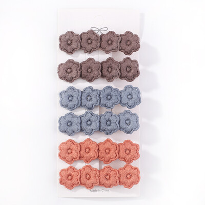 6 db/tétel Virághímzés Hajtűk Gyermek Virág Hajcsat Geometrikus Sweet Girls Hajkiegészítők Vintage Hajtűk Barrettes