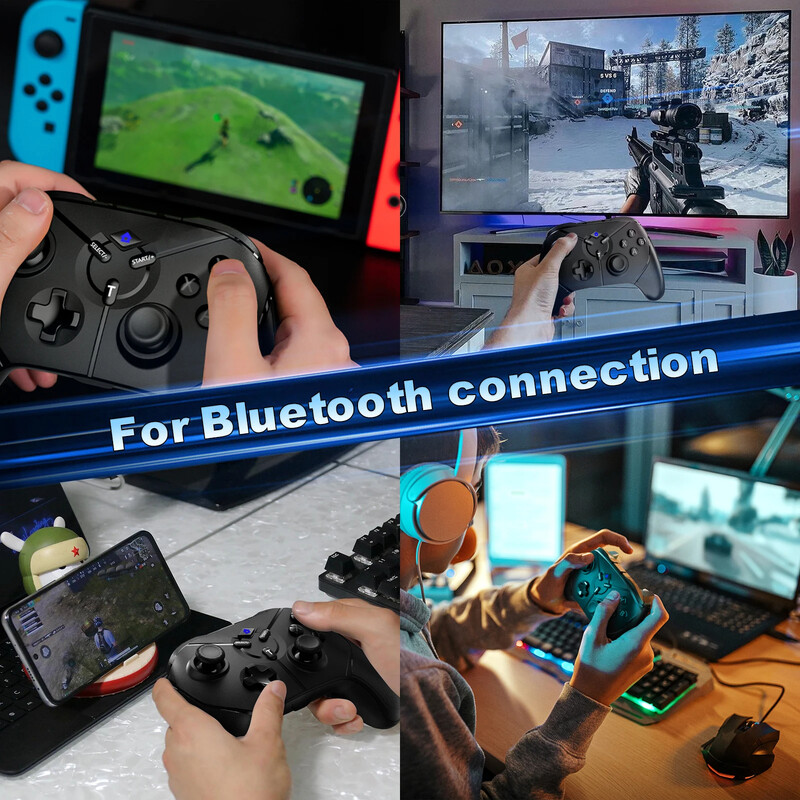 Skirtas „Nintendo Switch“ / kompiuteriui / „Steam“ / „Ps3“ / „Android TV Box“ „Bluetooth“ belaidžiam valdikliui išmaniojo telefono planšetinio kompiuterio vairasvirtei žaidimo žaidimų pulto valdymui