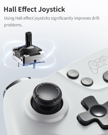 BINBOK Hall Effect Switch Wireless Switch Pro Controller за Switch/Lite/OLED/PC с регулируема вибрация 6-Axis Gyro Turbo