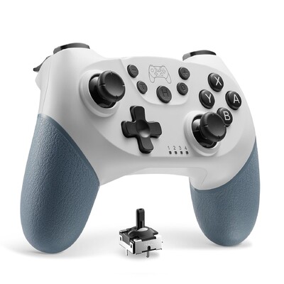 BINBOK Hall Effect Switch Wireless Switch Pro valdiklis, skirtas Switch / Lite / OLED / asmeniniam kompiuteriui su reguliuojama vibracija 6 ašių „Gyro Turbo“