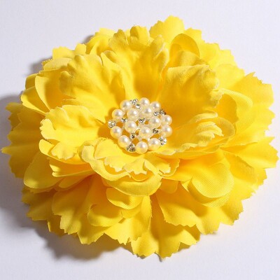 4 buc/lot 11 cm 20 culori flori de bujor + nasturi cu perle cu stras pentru copii accesorii pentru păr fete flori din material pentru bentite