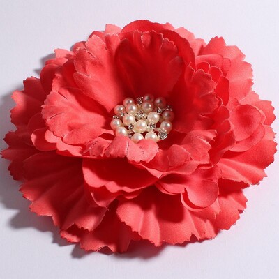 4 buc/lot 11 cm 20 culori flori de bujor + nasturi cu perle cu stras pentru copii accesorii pentru păr fete flori din material pentru bentite