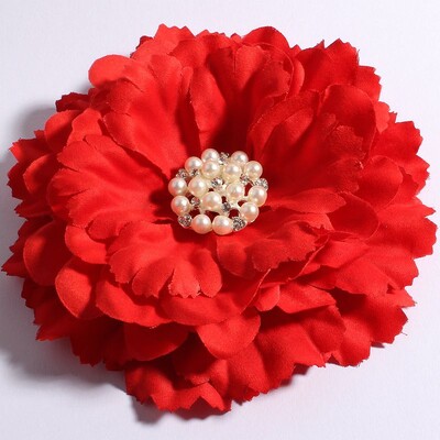 4 buc/lot 11 cm 20 culori flori de bujor + nasturi cu perle cu stras pentru copii accesorii pentru păr fete flori din material pentru bentite