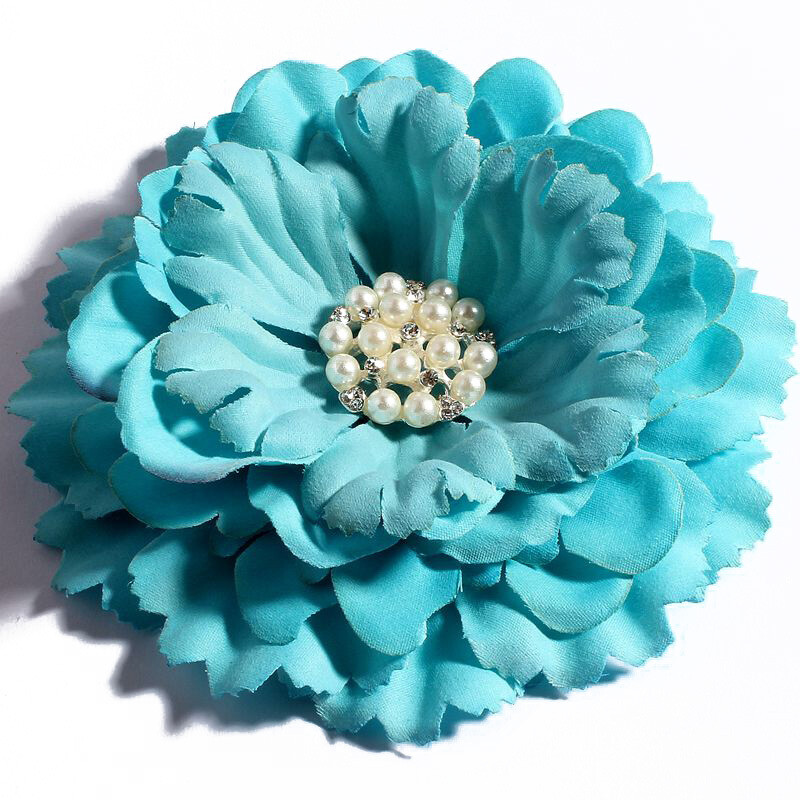 4 buc/lot 11 cm 20 culori flori de bujor + nasturi cu perle cu stras pentru copii accesorii pentru păr fete flori din material pentru bentite