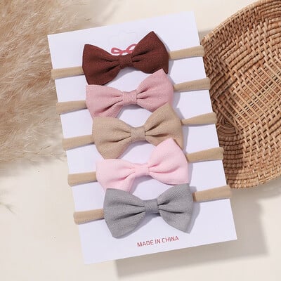 5/6 db lányok egyszínű, csípős fejpánt csecsemőknek Grograin szalagos fejfedők hajpántok csecsemők hajkiegészítők nagykereskedelme