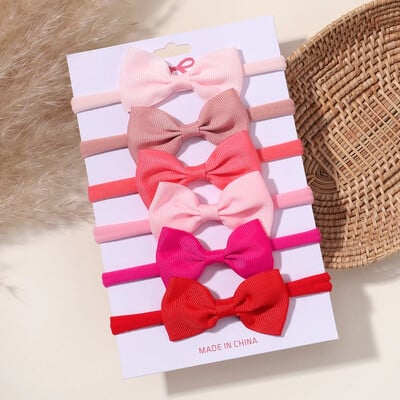 5/6 db lányok egyszínű, csípős fejpánt csecsemőknek Grograin szalagos fejfedők hajpántok csecsemők hajkiegészítők nagykereskedelme