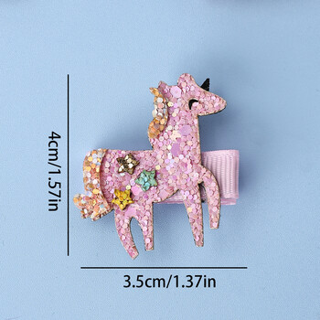 Girls Glitter Unicorn Rainbow Hair Clips Set Cute No Slip Sparkly Hair αξεσουάρ για Μικρά Κορίτσια Είδη πάρτι γενεθλίων για πάρτι