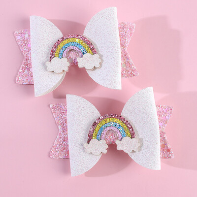 Lányos csillogó egyszarvú szivárvány hajcsat szett Aranyos csúszásmentes, csillogó hajkiegészítő kislányoknak Születésnapi parti kellékek bulihoz