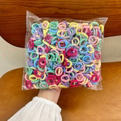 100 darab gyermek hajkiegészítő nagy rugalmassággal Divatos nylon hajkötél egyszerű alap fejpánt és fejpánt