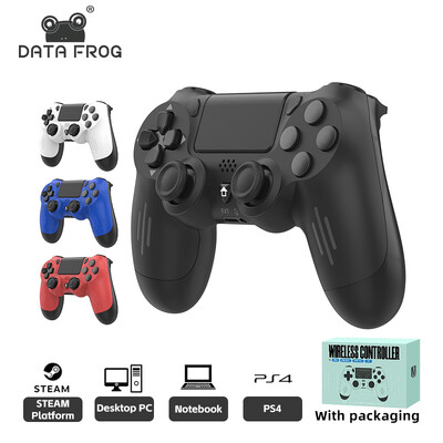 DATA FROG Bluetooth-kompatibilis vezeték nélküli vezérlő PS4 Slim Pro PC vibrációs 6-tengelyes mozgásérzékelős joystick játékvezérlőhöz