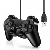 USB vezetékes PC játékvezérlő Gamepad WinXP/Win7/Win8/Win10 Joypad PC-hez Windows Számítógép Laptop Fekete Játék Joystick