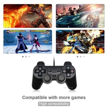 USB кабелен PC Game Controller Геймпад за WinXP/Win7/Win8/Win10 Joypad За PC Windows Компютър Лаптоп Черен Game Joystick