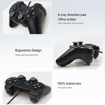 USB кабелен PC Game Controller Геймпад за WinXP/Win7/Win8/Win10 Joypad За PC Windows Компютър Лаптоп Черен Game Joystick