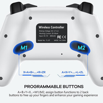 Безжичен Bluetooth-съвместим контролер за NS/NS Lite/NS Oled конзола Gamepad Controle за Android PC Джойстик с 6-ос