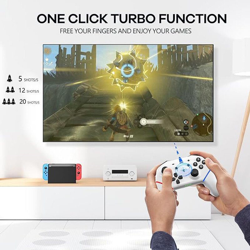 Vezeték nélküli Bluetooth-kompatibilis vezérlő NS/NS Lite/NS Oled konzolos játékvezérlőhöz Android PC Joystick 6 tengelyes vezérlőhöz