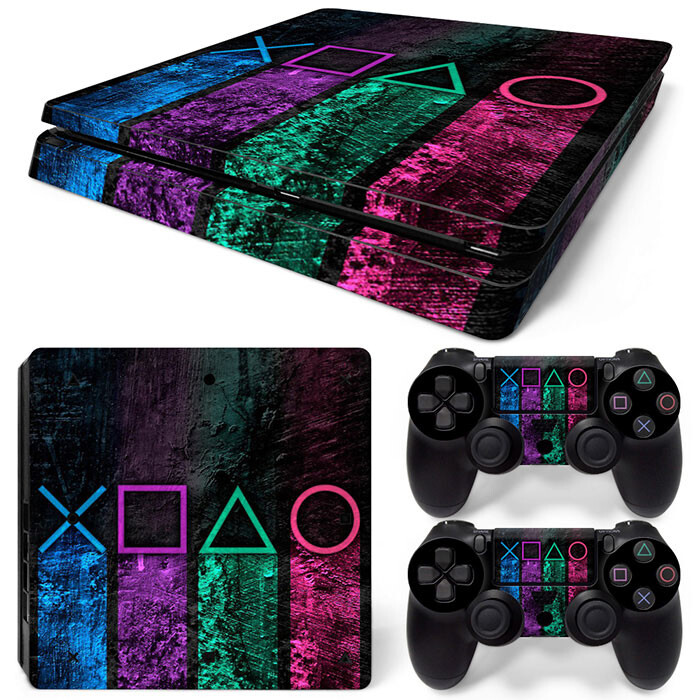 Skin Wrap for PS4 Slim Protective Vinyl Decal for PS4 Slim Game Accessories Sticker cover for PS4 Slim Controller