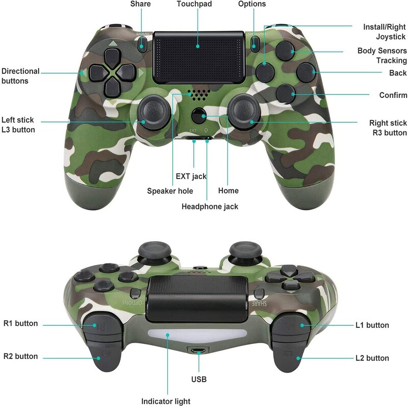 Bluetooth-kompatibilis játékvezérlő PS4/Slim/Pro vezeték nélküli játékvezérlőhöz PC-hez Dual Vibration Joystick IOS/Android rendszerhez