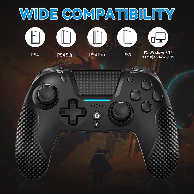 Bezdrôtový ovládač NE pre PS4 PS3, ovládanie hier pre PC Steam, BT Gamepad so 6-osým gyroskopom/turbom/vibráciou/joystickom