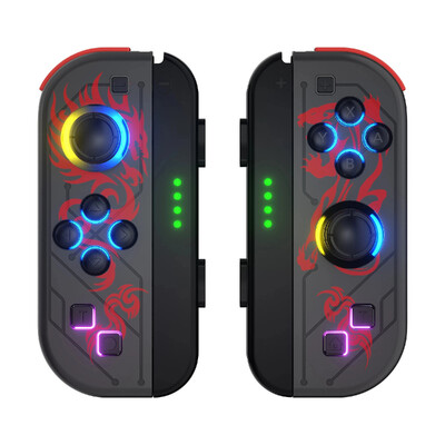 Joypad pre Nintendo Switch/Led Lite Joystick Bezdrôtový RGB gamepad s úchopom, podpora funkcie prebudenia a turba, 6 osí