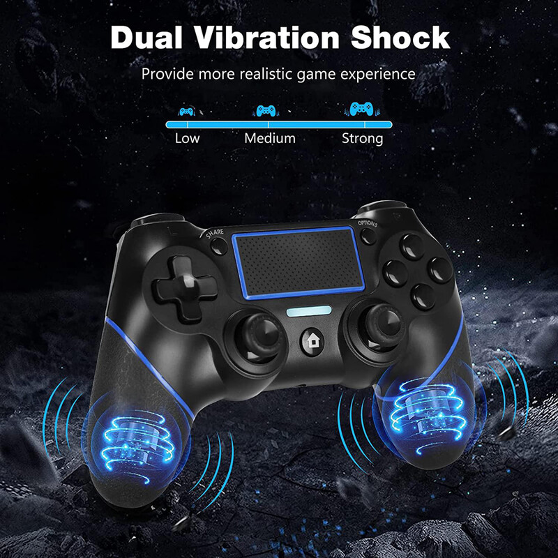 Controler wireless USB Gamepad Joypad Controller cu vibrație duală pentru PS4/ Slim/Pro/PC (Win 7/8/10)