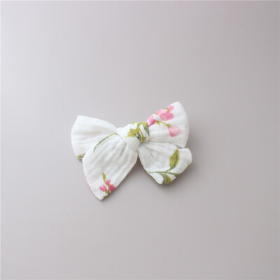 1PC muselină bumbac leopard imprimare florală agrafe de păr cu fundătură pentru fetițe Agrafe de păr pentru copii accesorii de păr