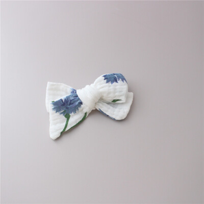 1PC muselină bumbac leopard imprimare florală agrafe de păr cu fundătură pentru fetițe Agrafe de păr pentru copii accesorii de păr