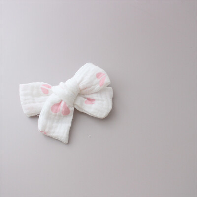 1PC muselină bumbac leopard imprimare florală agrafe de păr cu fundătură pentru fetițe Agrafe de păr pentru copii accesorii de păr