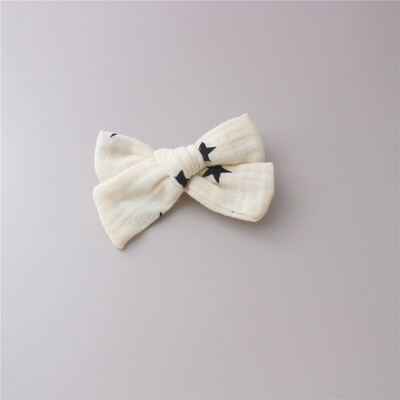 1PC muselină bumbac leopard imprimare florală agrafe de păr cu fundătură pentru fetițe Agrafe de păr pentru copii accesorii de păr