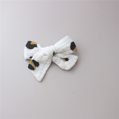 1PC muselină bumbac leopard imprimare florală agrafe de păr cu fundătură pentru fetițe Agrafe de păr pentru copii accesorii de păr