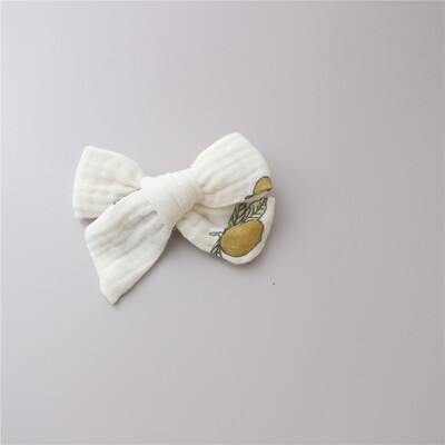 1PC muselină bumbac leopard imprimare florală agrafe de păr cu fundătură pentru fetițe Agrafe de păr pentru copii accesorii de păr