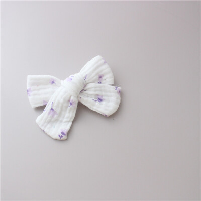 1PC muselină bumbac leopard imprimare florală agrafe de păr cu fundătură pentru fetițe Agrafe de păr pentru copii accesorii de păr