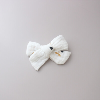 1PC muselină bumbac leopard imprimare florală agrafe de păr cu fundătură pentru fetițe Agrafe de păr pentru copii accesorii de păr