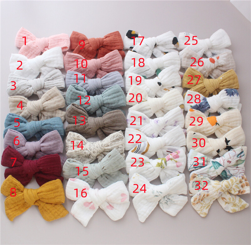 1PC muselină bumbac leopard imprimare florală agrafe de păr cu fundătură pentru fetițe Agrafe de păr pentru copii accesorii de păr