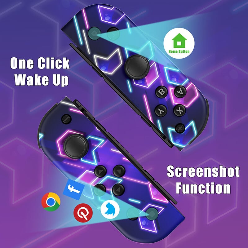 Funguje perfektne pre Nintendo Switch/OLED/Lite pre Joy-Con BT ovládač s turbo vibráciou, farebným vzorom, herné príslušenstvo