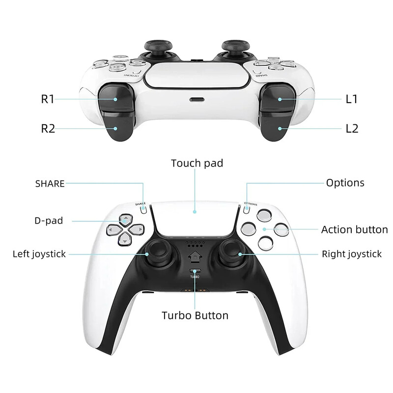 Bežična joystick Bluetooth Ps4 kontroler Gamepad 6-osna igra Mando Joypad za PS4/PS4 Slim/PC/Steam/iPad/Tablet/Andriod