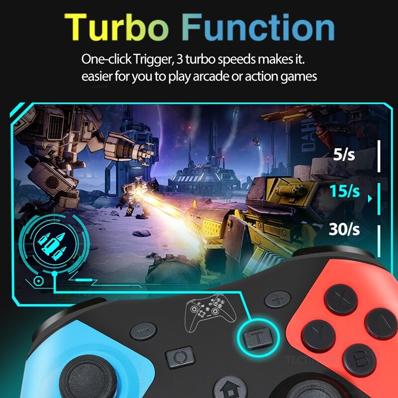 Vezeték nélküli kontrollerrel kompatibilis Nintendo Switch támogatás Bluetooth Gamepad Switch Oled/Switch Lite/Android Phone PC Joystick számára