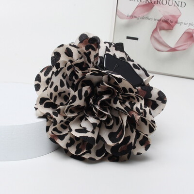 Szövet virágos hajkapcsok lányoknak Leopárd haj karmok Hajcsat Barrette műanyag hajbilincsek Hajkiegészítők