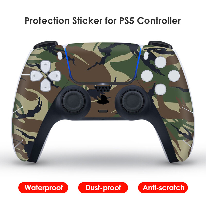 Autocolant cu piele de camuflaj pentru controlerul Sony PS5 Protector Joypad Protector Decal anti-zgârieturi Capac Gamepad Joystick Accesorii pentru jocuri