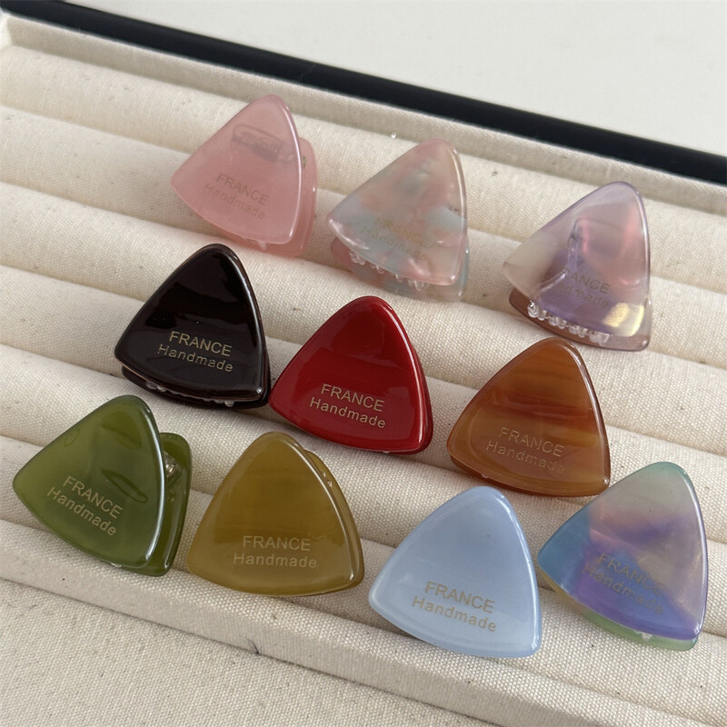 New Woman Mini Solid Drăguț Triunghi Mic Acetat Barette La modă Versatile Gheare de păr Accesorii pentru păr pentru fete Ornamente pentru mâner de păr