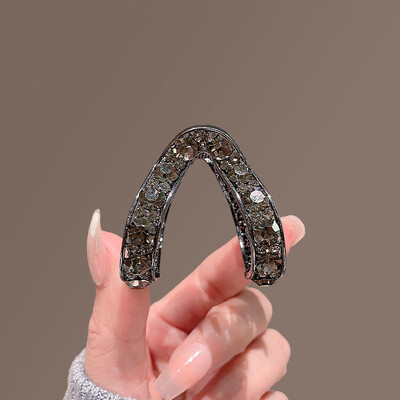 Noua clemă de păr mini cu stras pentru femei, mic, la modă, anti-cădere, metal, coadă de cal înaltă, gheare de păr, accesorii de păr