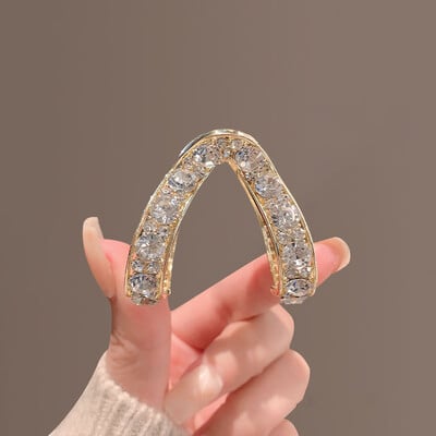 Noua clemă de păr mini cu stras pentru femei, mic, la modă, anti-cădere, metal, coadă de cal înaltă, gheare de păr, accesorii de păr