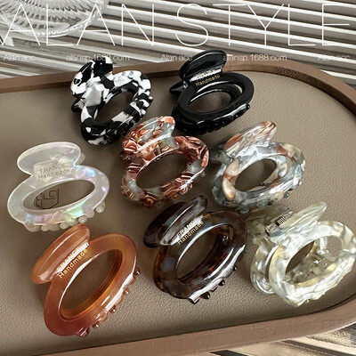 Χαριτωμένα φλοράλ κλιπ για τα μαλλιά Fashion Acetate Ελλειπτικά καβούρια για κορίτσια και γυναίκες Αξεσουάρ μαλλιών