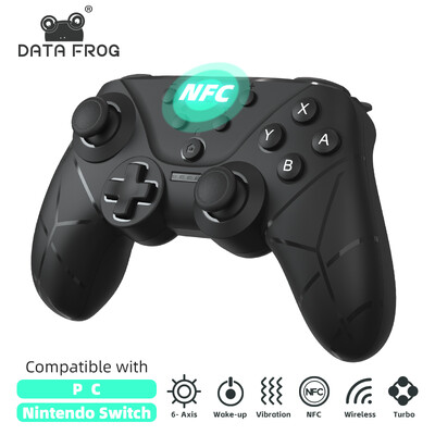 Data Frog vezeték nélküli vezérlő Nintendo Switch/Lite/OLED Switch Pro joystickhez NFC Turbo rezgésbeállítással Gamepad
