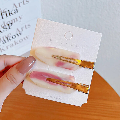 2/4 buc. Agrafă de păr simplu, roz Sakura, fără sudură, foaie de acetat pentru femei, fără breton, agrafă pentru picior de rață, agrafă, instrument de coafat păr